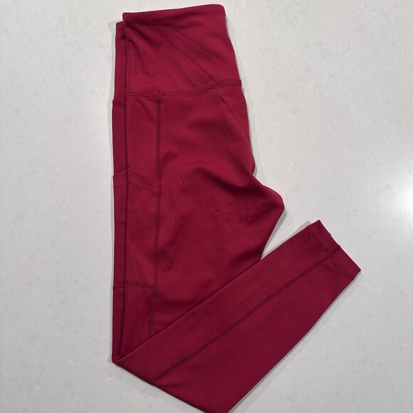 Love Her Everyday Red Leggings with Pockets, Size Medium - Picture 1 of 4
